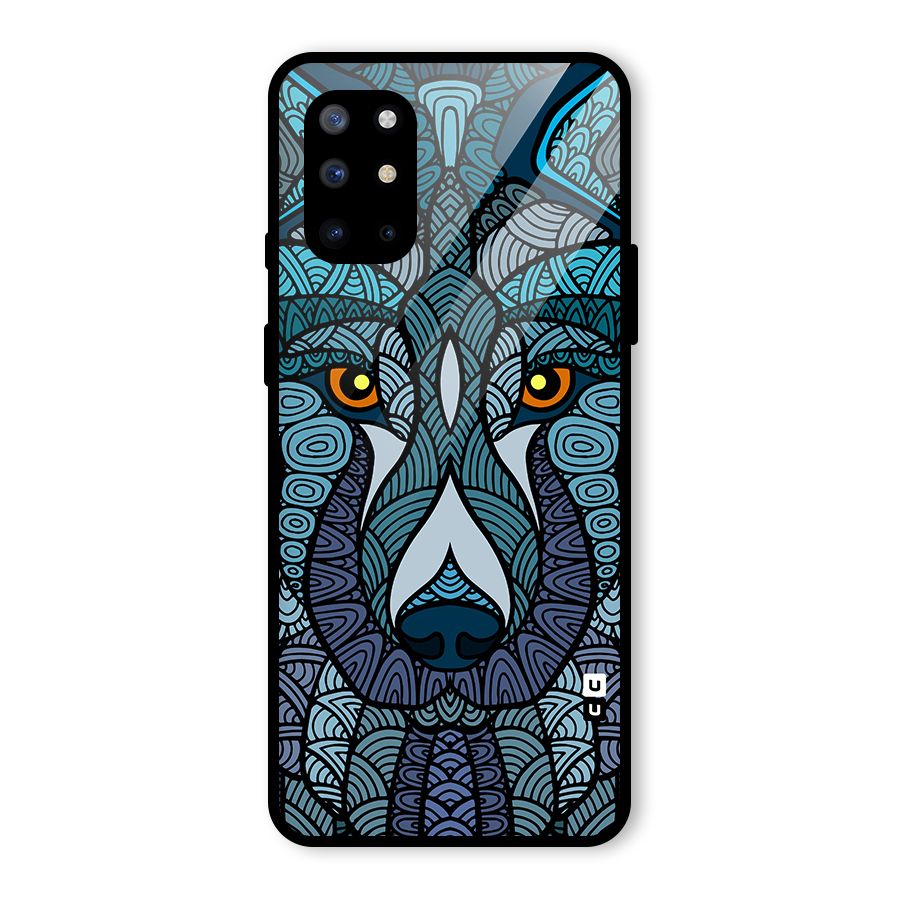 Ethnic Wolf Art Illustration Glass Back Case for OnePlus 8T