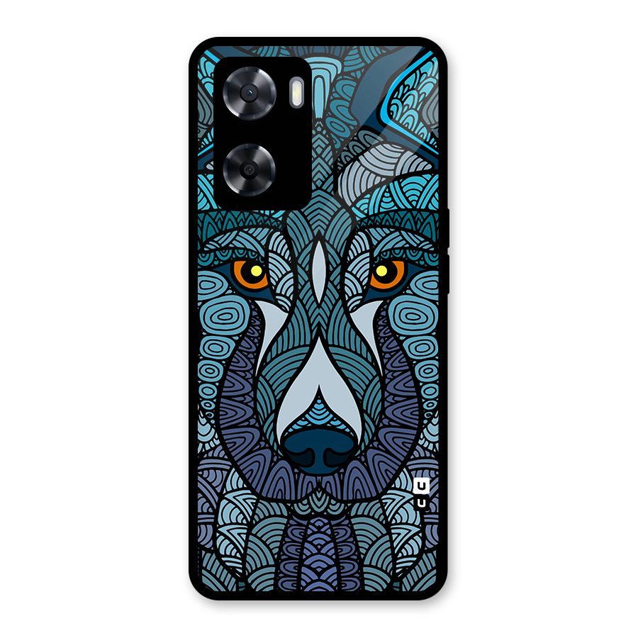 Ethnic Wolf Art Illustration Glass Back Case for Oppo A57 2022