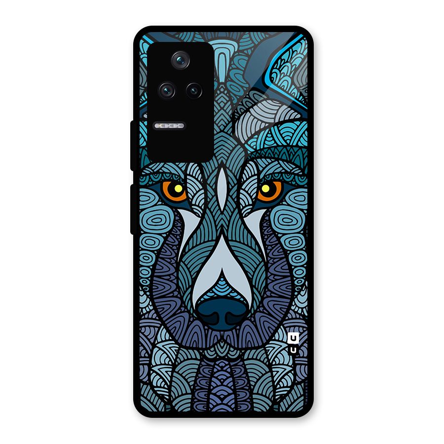 Ethnic Wolf Art Illustration Glass Back Case for Poco F4 5G