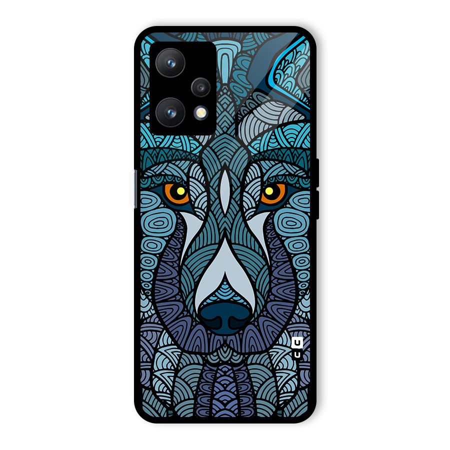 Ethnic Wolf Art Illustration Glass Back Case for Realme 9 Pro 5G