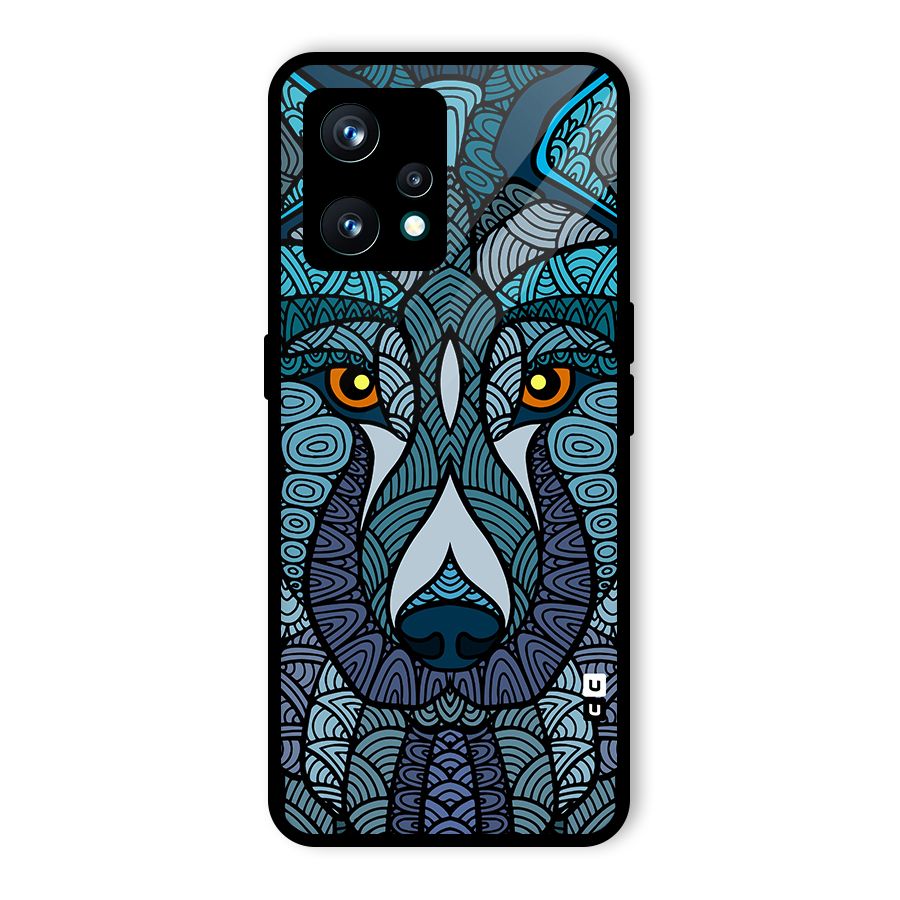 Ethnic Wolf Art Illustration Glass Back Case for Realme 9 Pro Plus 5G