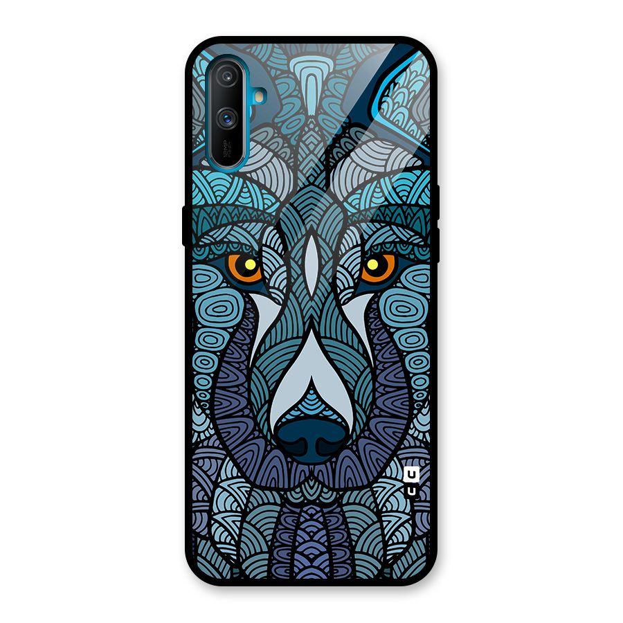 Ethnic Wolf Art Illustration Glass Back Case for Realme C3