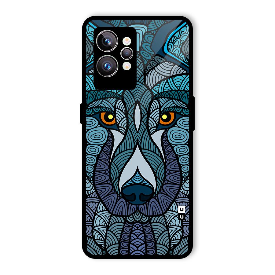 Ethnic Wolf Art Illustration Glass Back Case for Realme GT2 Pro
