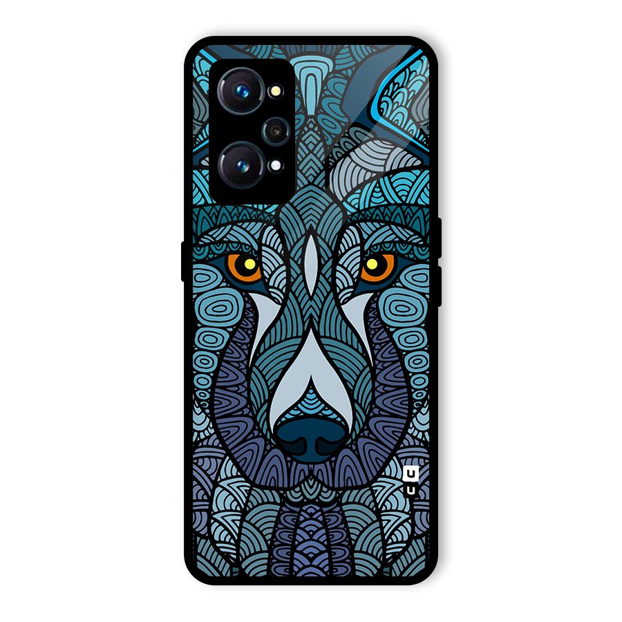 Ethnic Wolf Art Illustration Glass Back Case for Realme GT 2