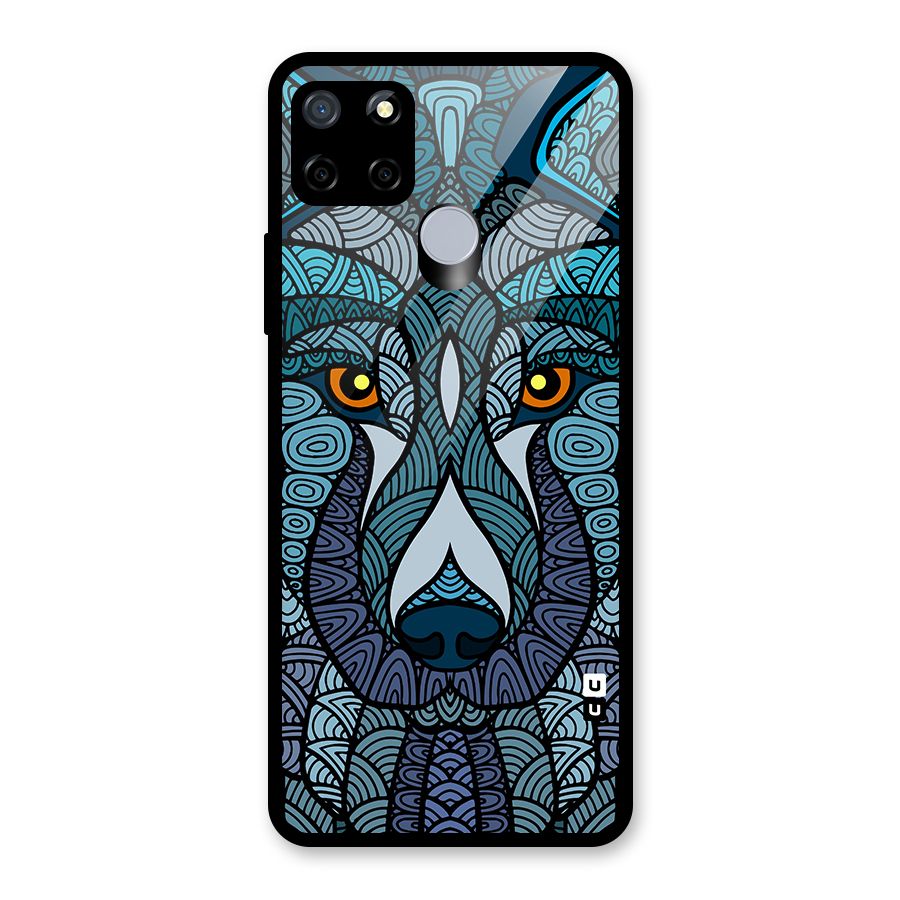 Ethnic Wolf Art Illustration Glass Back Case for Realme Narzo 20