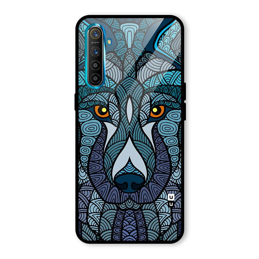 Ethnic Wolf Art Illustration Glass Back Case for Realme X2