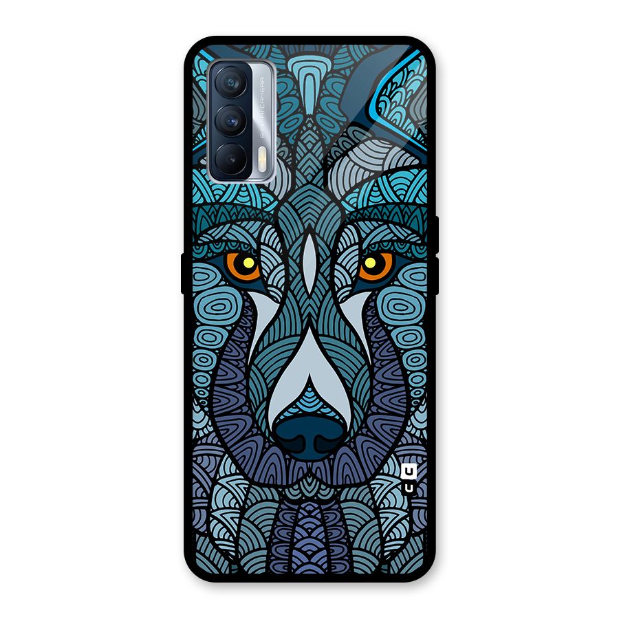 Ethnic Wolf Art Illustration Glass Back Case for Realme X7