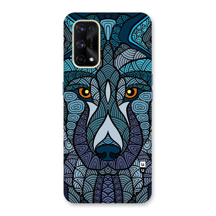 Ethnic Wolf Art Illustration Glass Back Case for Realme X7 Pro
