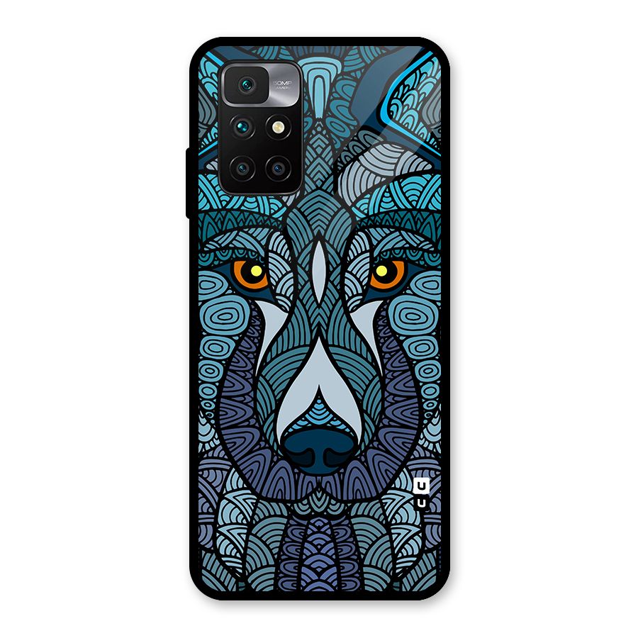Ethnic Wolf Art Illustration Glass Back Case for Redmi 10 Prime
