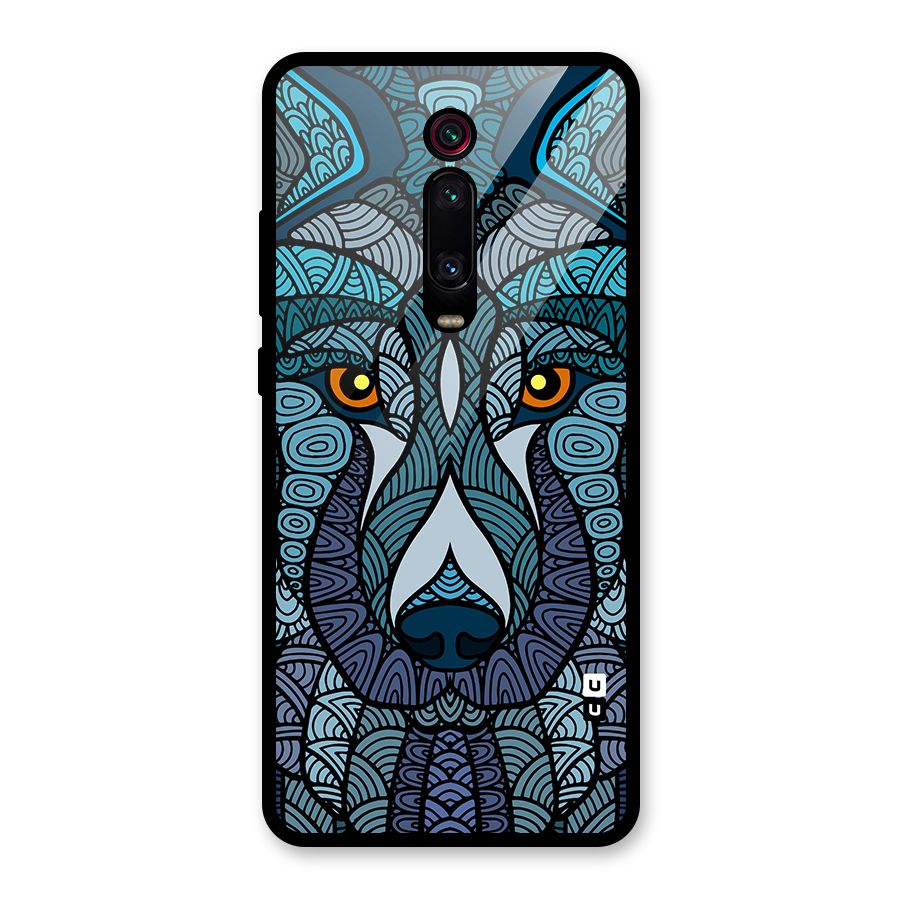 Ethnic Wolf Art Illustration Glass Back Case for Redmi K20 Pro