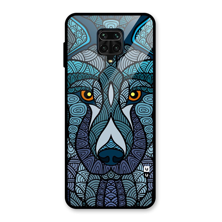 Ethnic Wolf Art Illustration Glass Back Case for Redmi Note 10 Lite