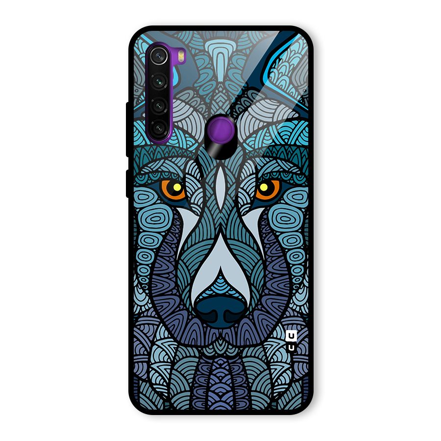 Ethnic Wolf Art Illustration Glass Back Case for Redmi Note 8