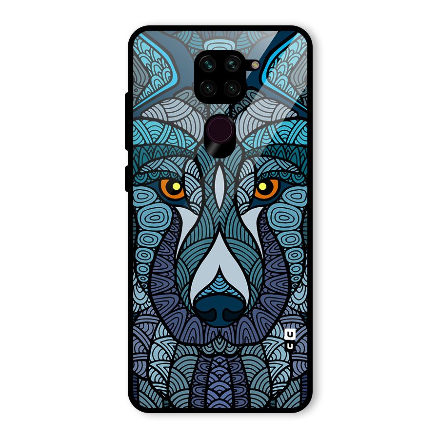 Ethnic Wolf Art Illustration Glass Back Case for Redmi Note 9