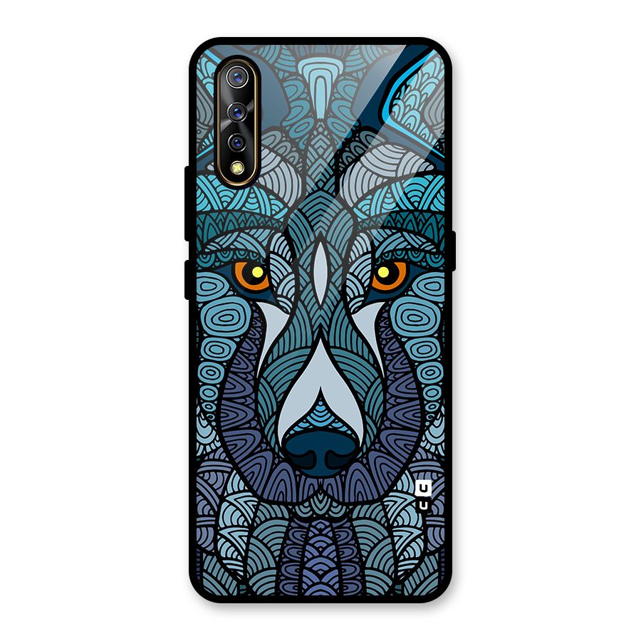 Ethnic Wolf Art Illustration Glass Back Case for Vivo S1
