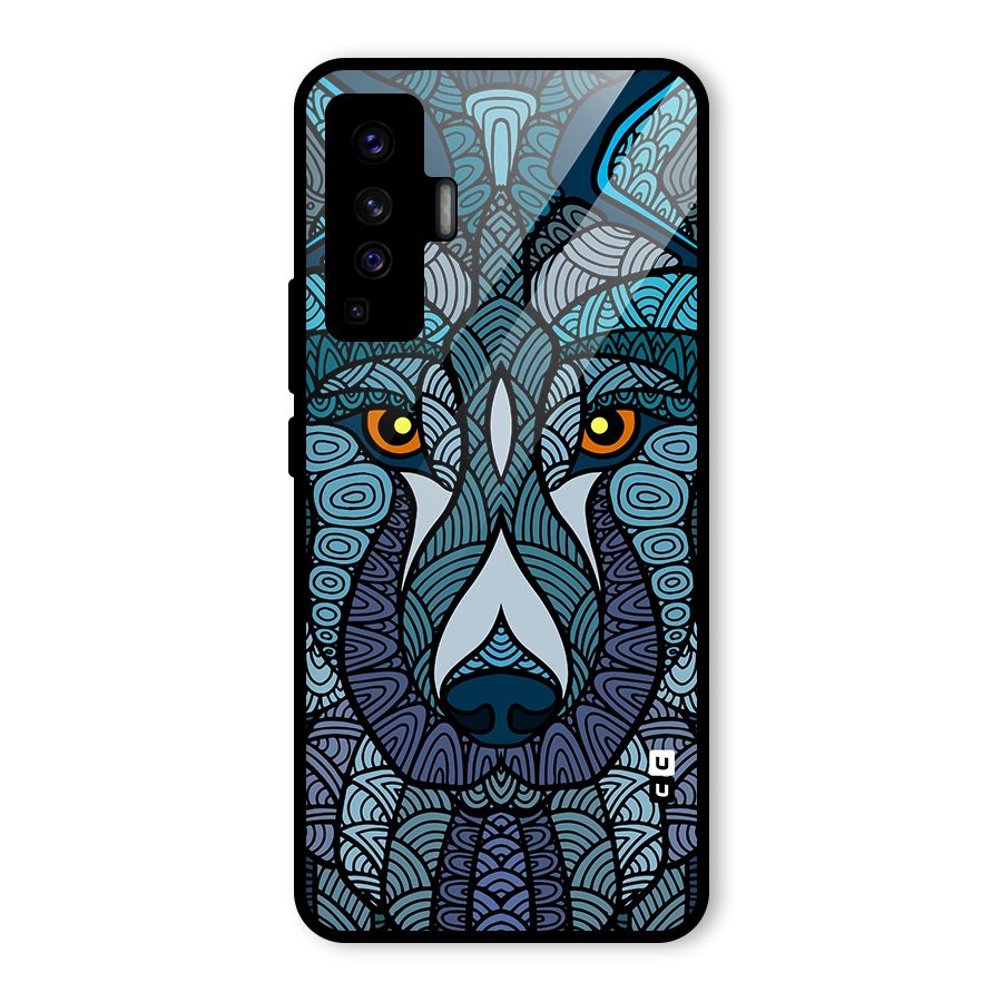 Ethnic Wolf Art Illustration Glass Back Case for Vivo X50