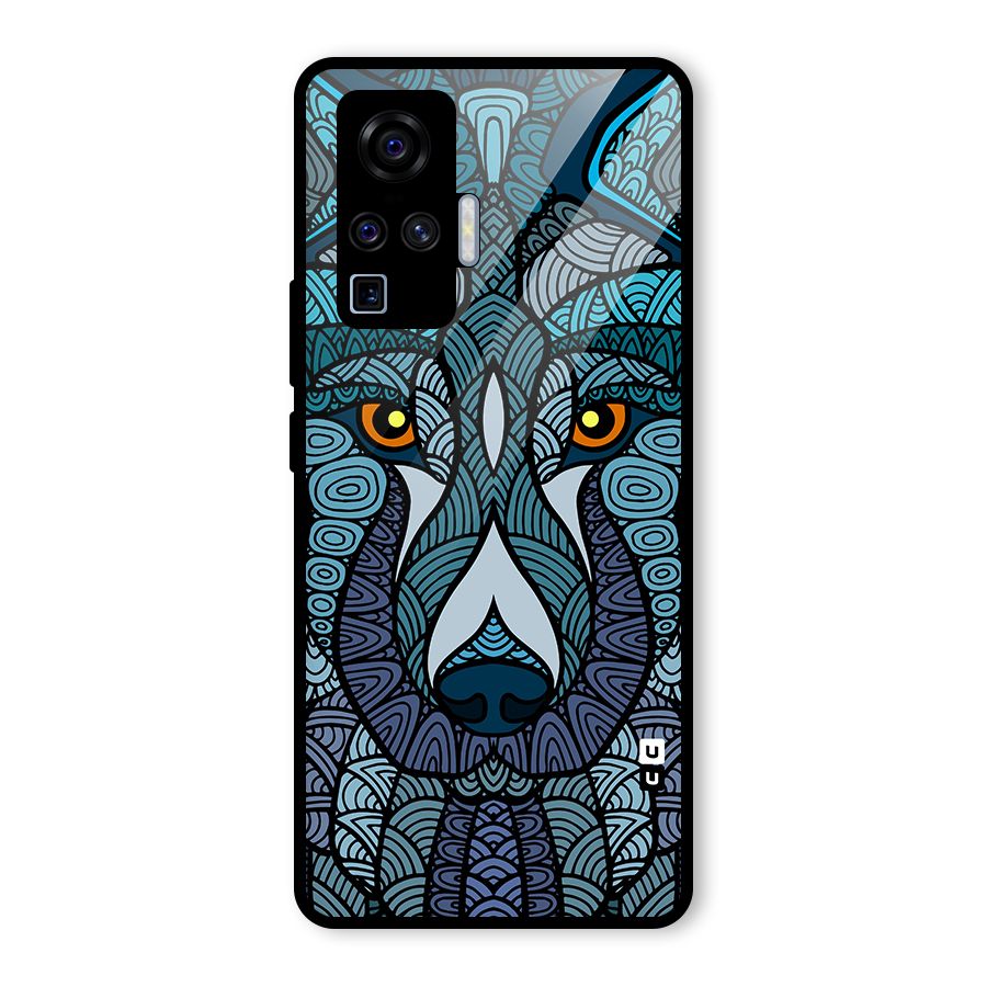 Ethnic Wolf Art Illustration Glass Back Case for Vivo X50 Pro