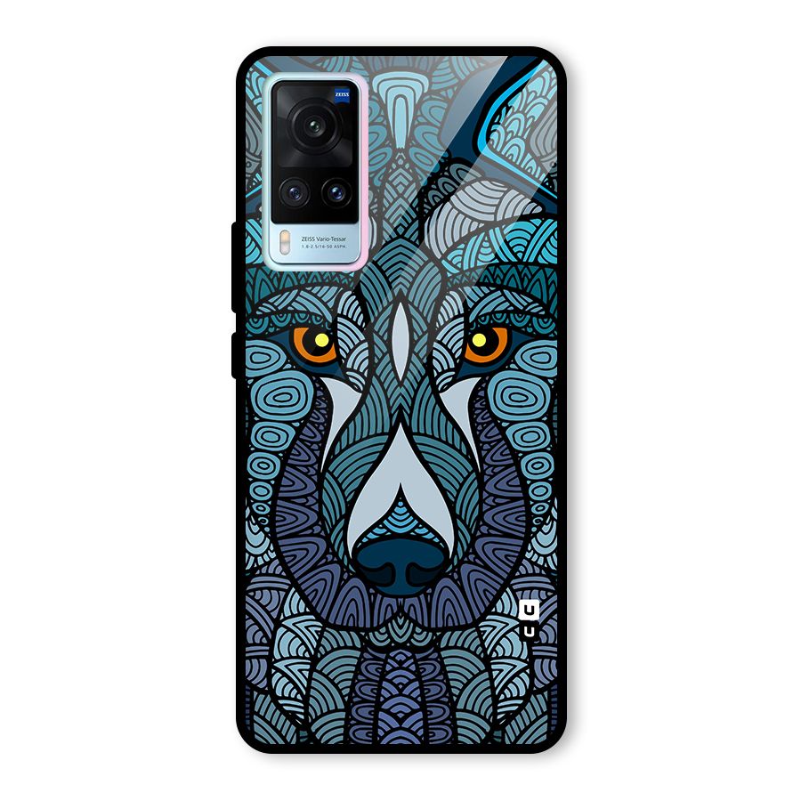Ethnic Wolf Art Illustration Glass Back Case for Vivo X60