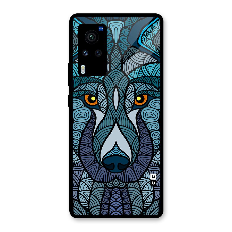 Ethnic Wolf Art Illustration Glass Back Case for Vivo X60 Pro