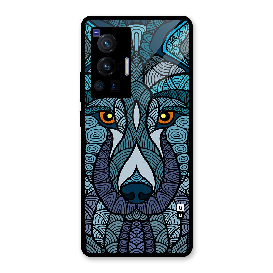 Ethnic Wolf Art Illustration Glass Back Case for Vivo X70 Pro