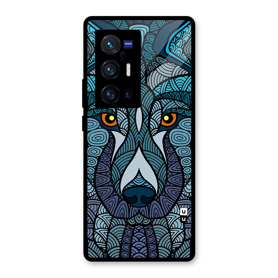 Ethnic Wolf Art Illustration Glass Back Case for Vivo X70 Pro Plus
