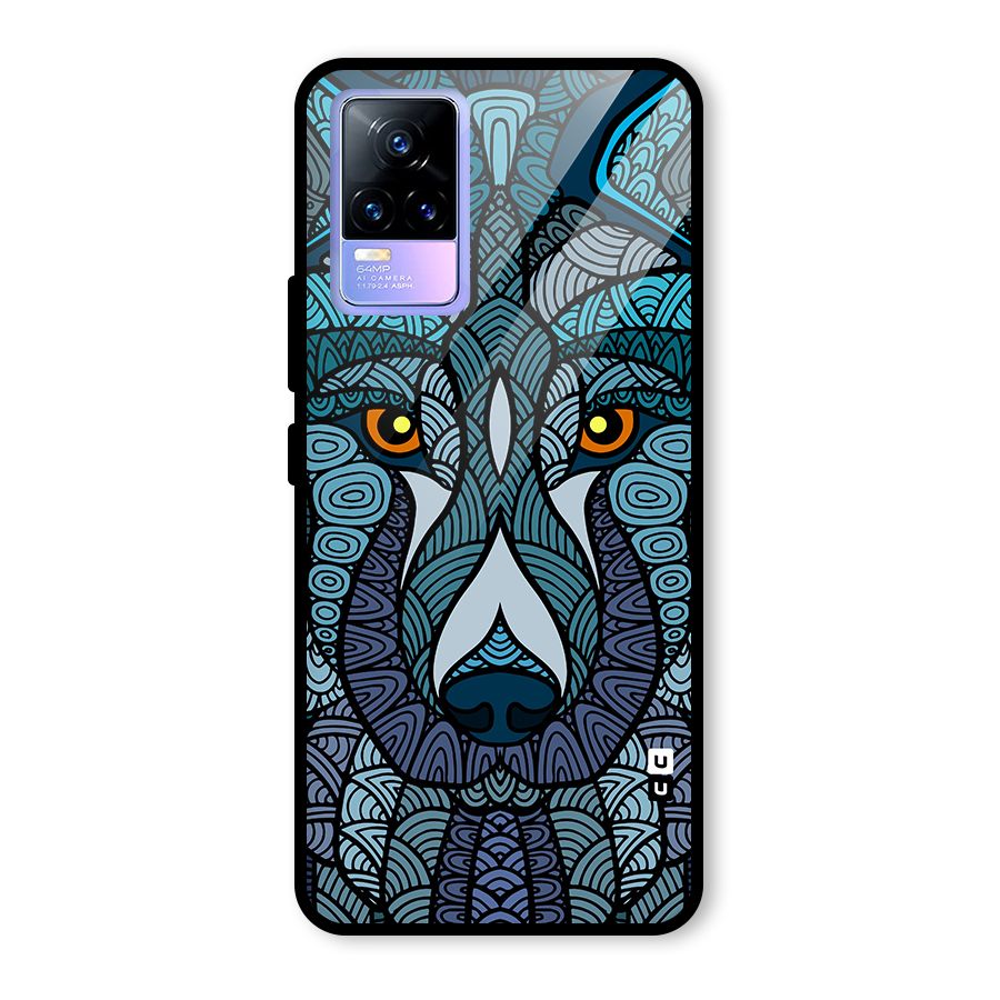 Ethnic Wolf Art Illustration Glass Back Case for Vivo Y73