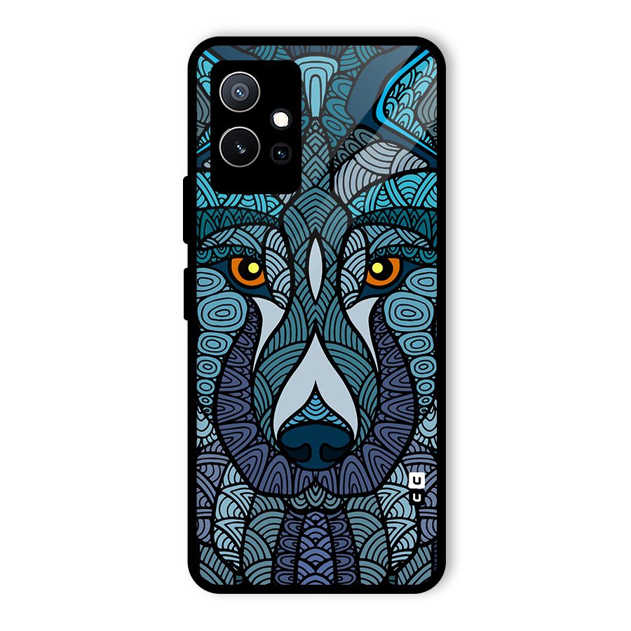 Ethnic Wolf Art Illustration Glass Back Case for Vivo Y75 5G