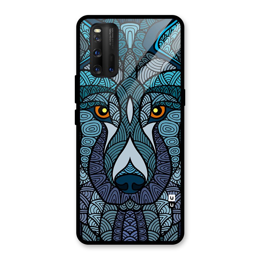 Ethnic Wolf Art Illustration Glass Back Case for Vivo iQOO 3