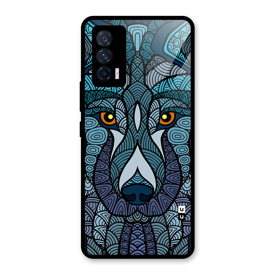Ethnic Wolf Art Illustration Glass Back Case for Vivo iQOO 7 5G
