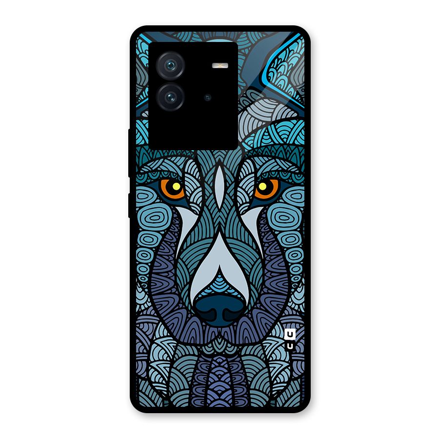 Ethnic Wolf Art Illustration Glass Back Case for Vivo iQOO Neo 6 5G