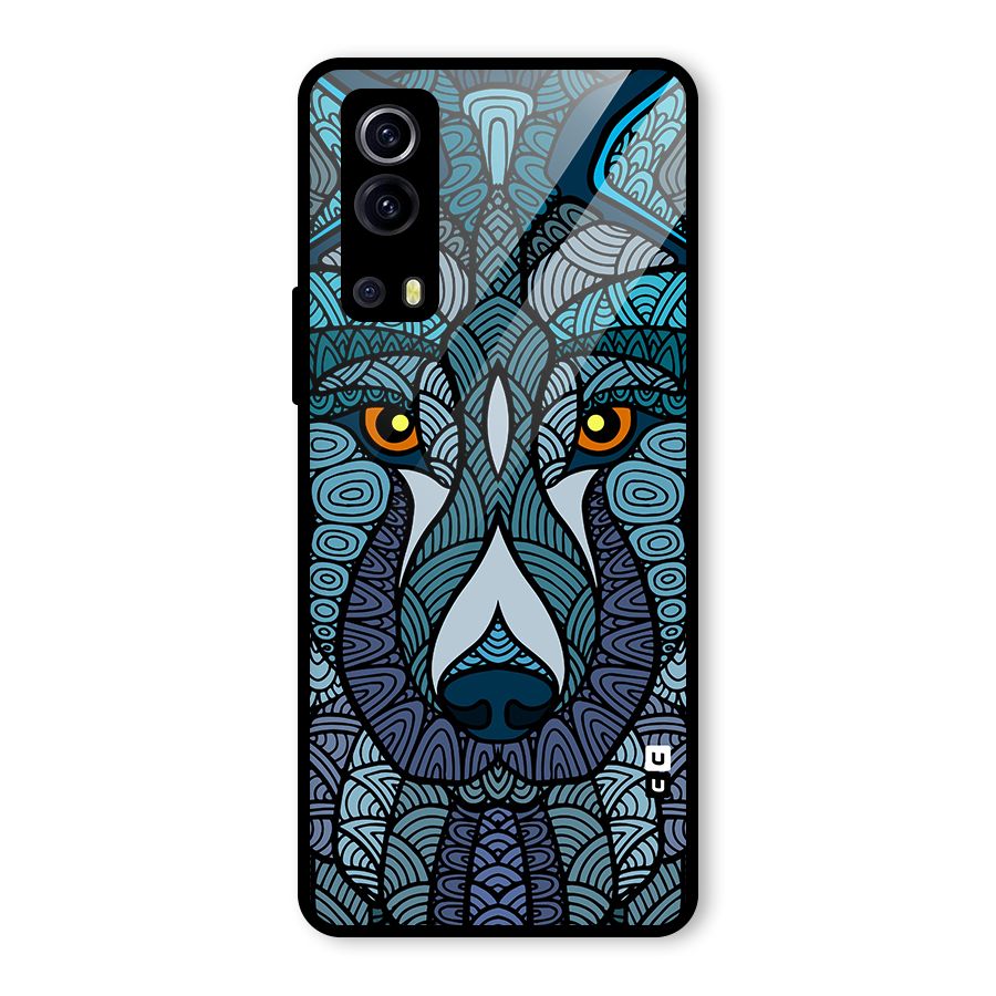 Ethnic Wolf Art Illustration Glass Back Case for Vivo iQOO Z3