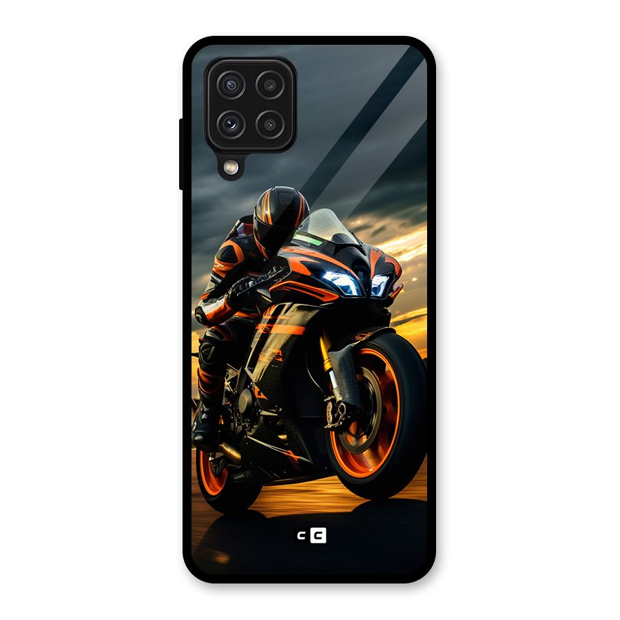 Evening Highway Glass Back Case for Galaxy A22 4G