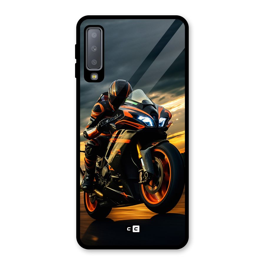 Evening Highway Glass Back Case for Galaxy A7 (2018)