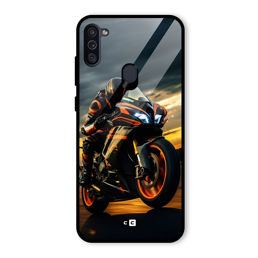 Evening Highway Glass Back Case for Galaxy M11