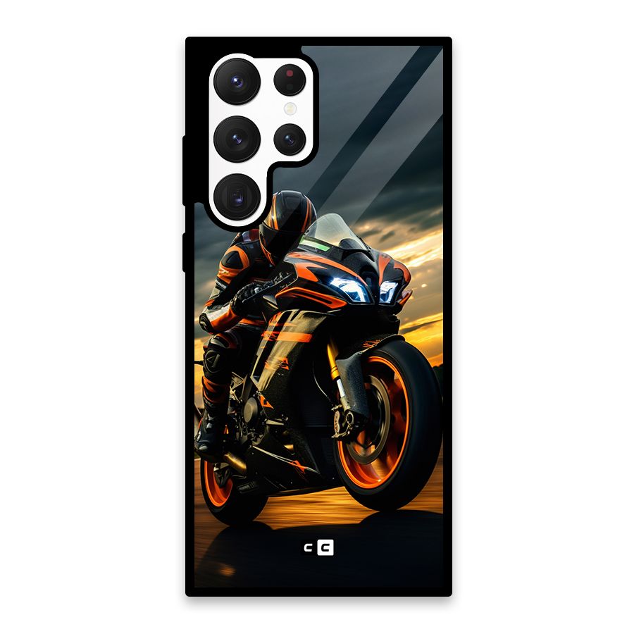Evening Highway Glass Back Case for Galaxy S22 Ultra 5G
