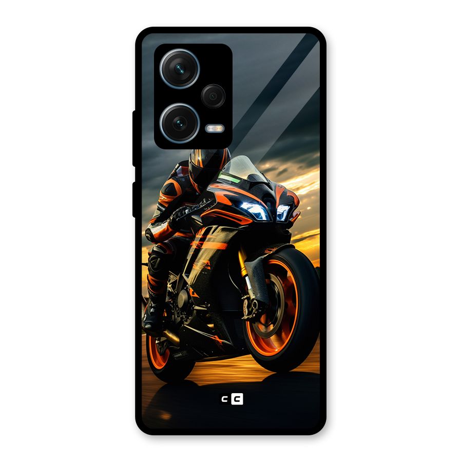 Evening Highway Glass Back Case for Redmi Note 12 Pro Plus 5G