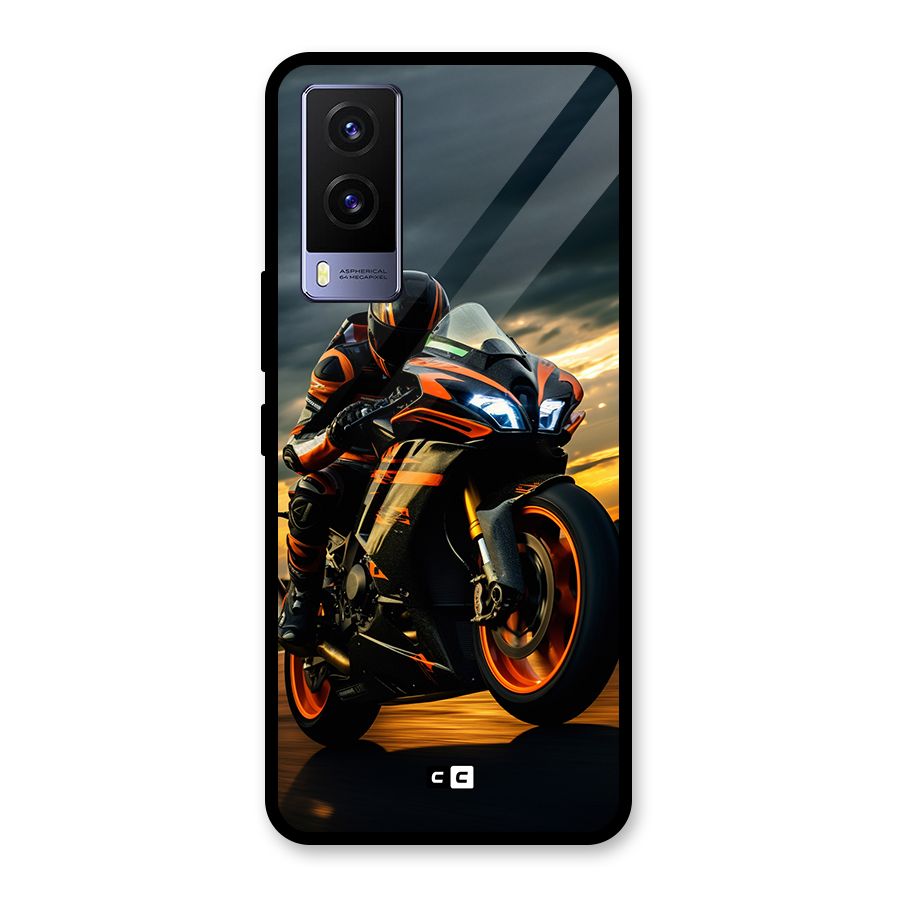 Evening Highway Glass Back Case for Vivo V21e 5G