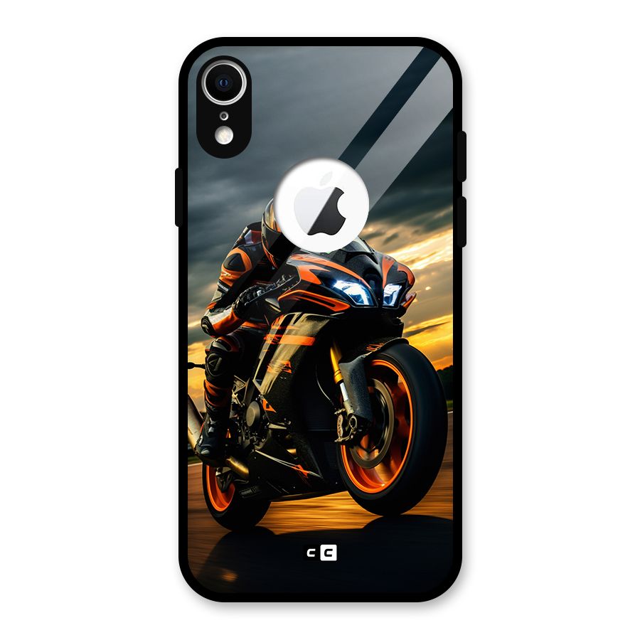 Evening Highway Glass Back Case for iPhone XR Logo Cut