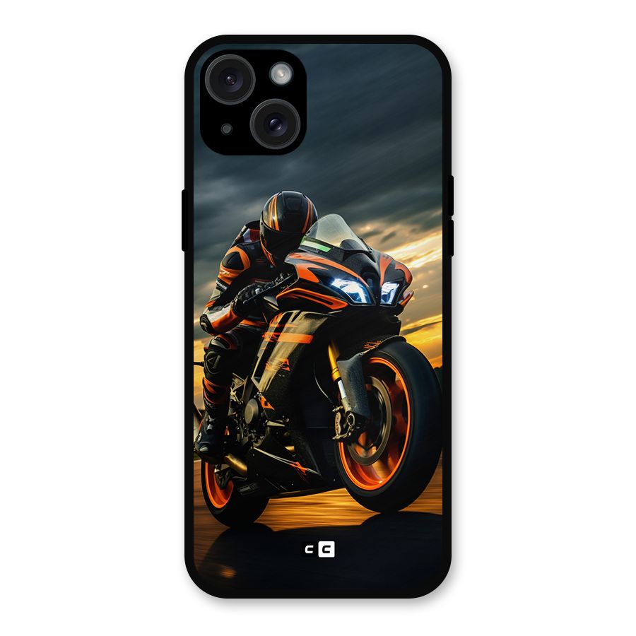 Evening Highway Metal Back Case for iPhone 15 Plus