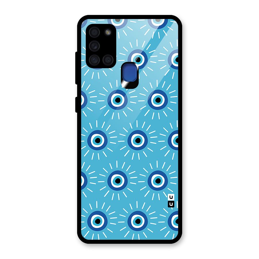 Evil Eves Away Glass Back Case for Galaxy A21s