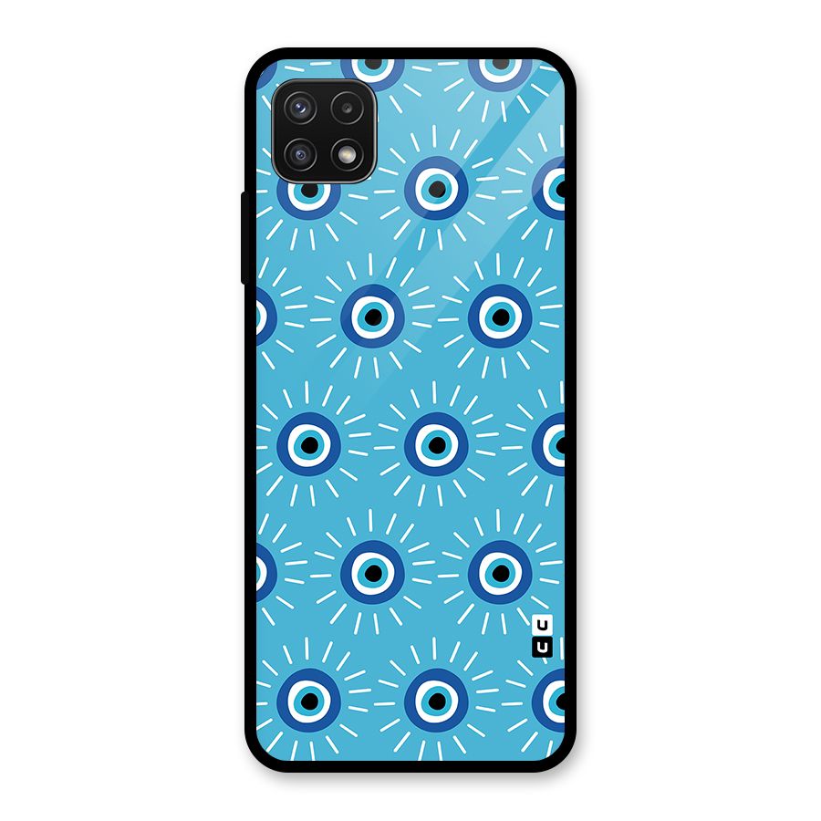 Evil Eves Away Glass Back Case for Galaxy A22 5G
