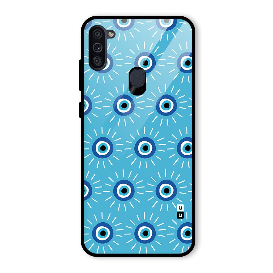 Evil Eves Away Glass Back Case for Galaxy M11