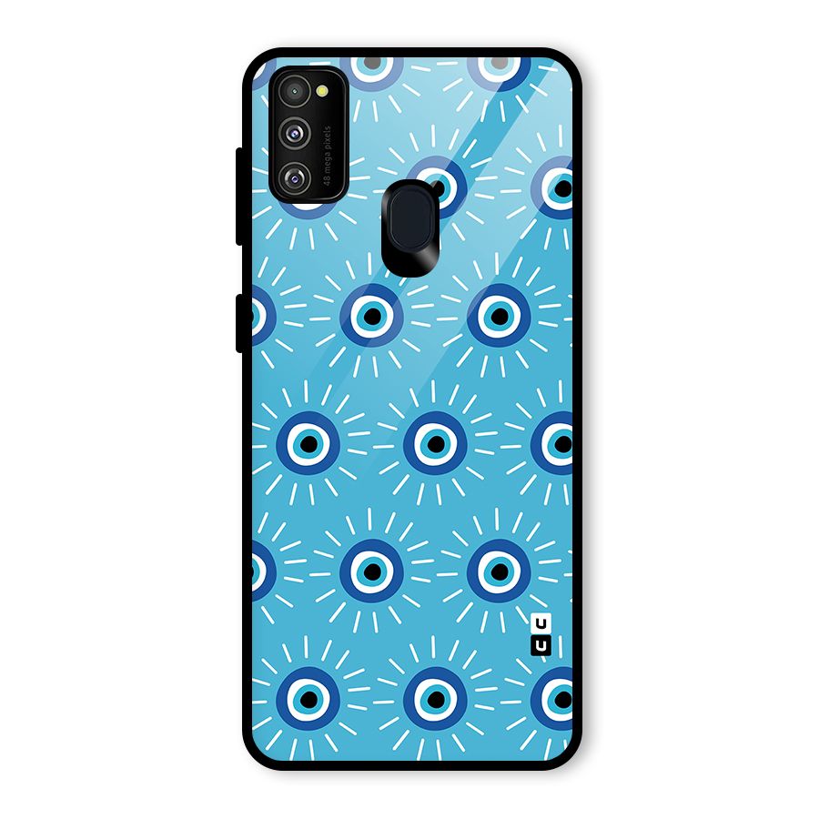 Evil Eves Away Glass Back Case for Galaxy M30s