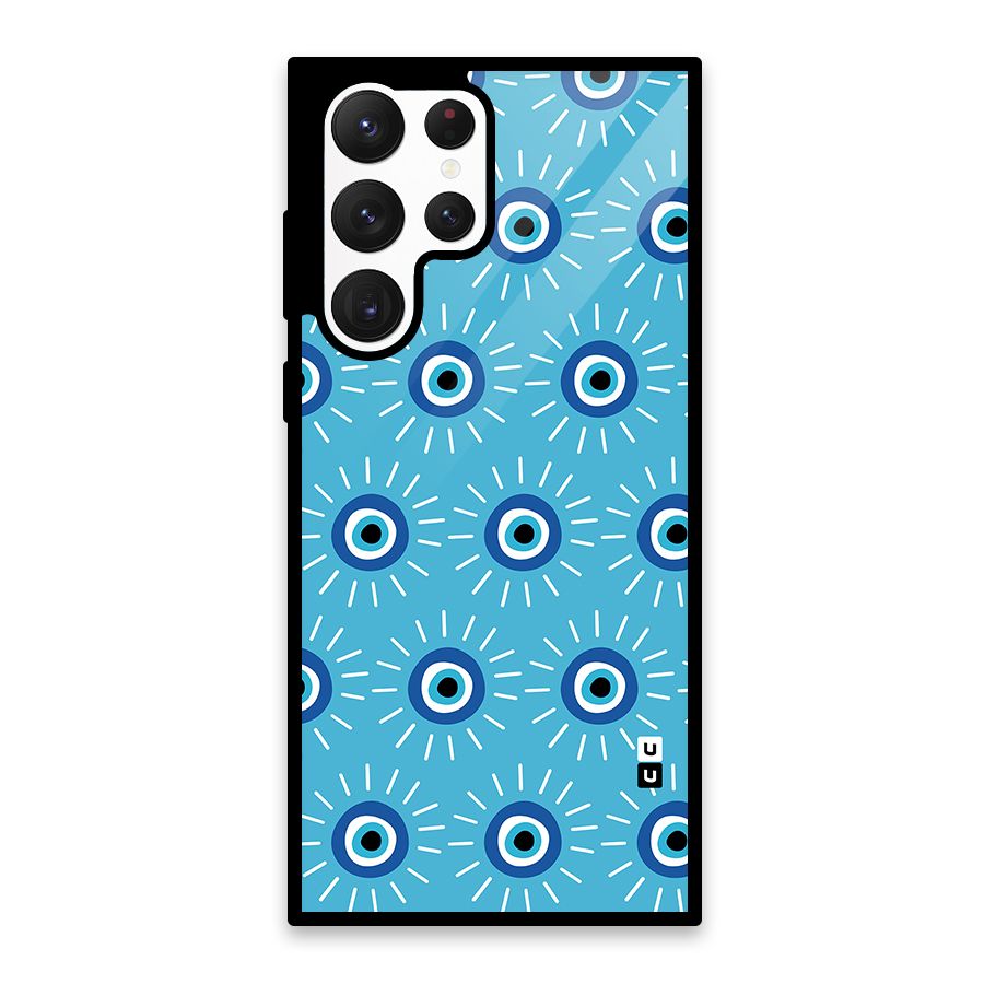 Evil Eves Away Glass Back Case for Galaxy S22 Ultra 5G