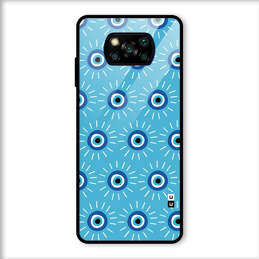 Evil Eves Away Glass Back Case for Poco X3