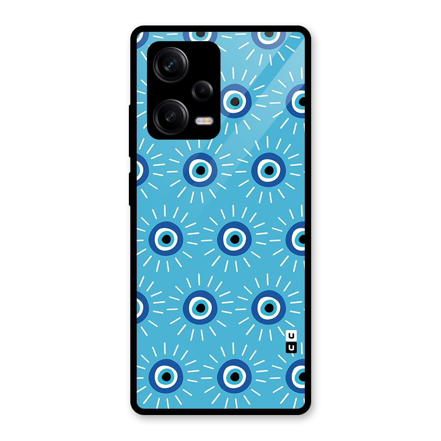 Evil Eves Away Glass Back Case for Redmi Note 12 Pro