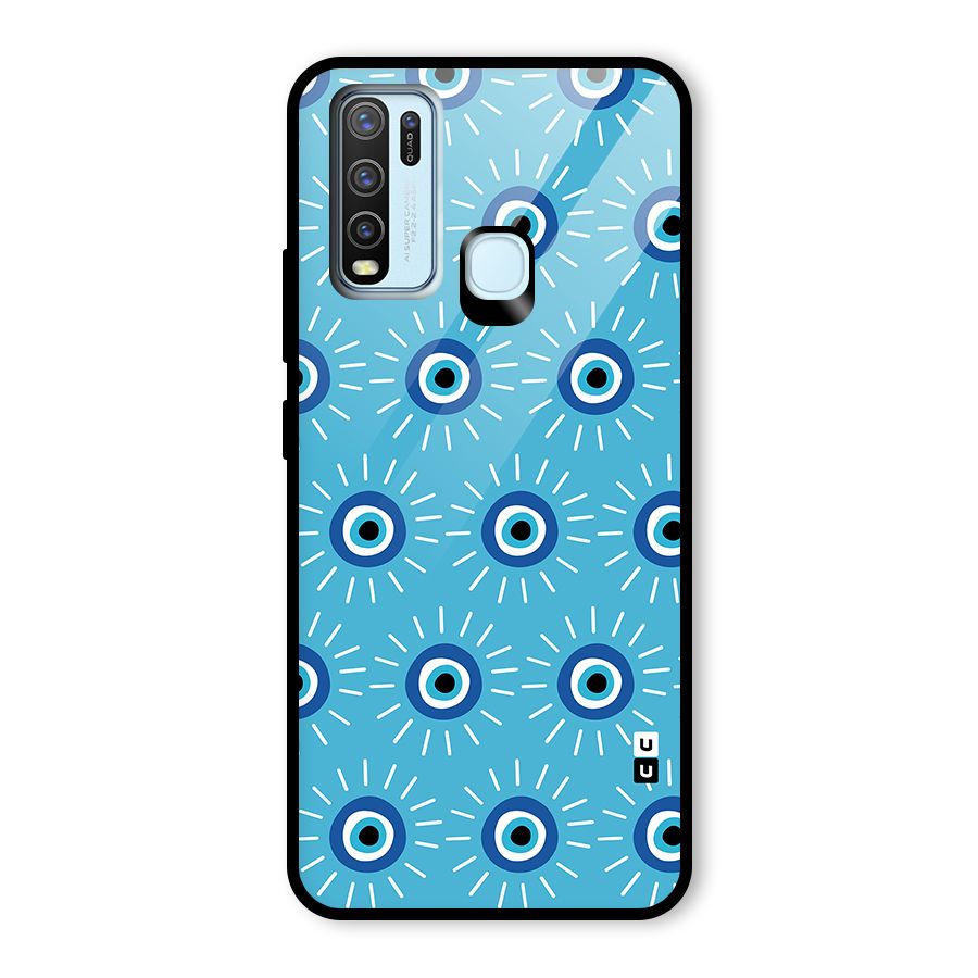 Evil Eves Away Glass Back Case for Vivo Y30