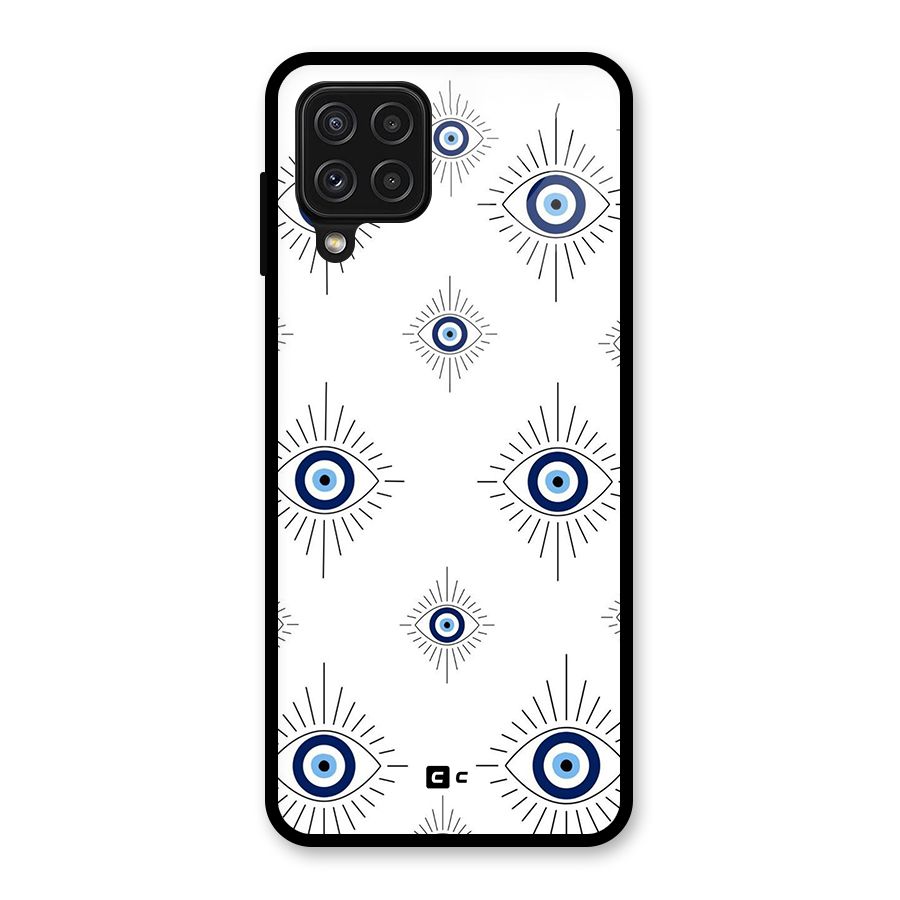Evil Eye Wall Glass Back Case for Galaxy A22 4G