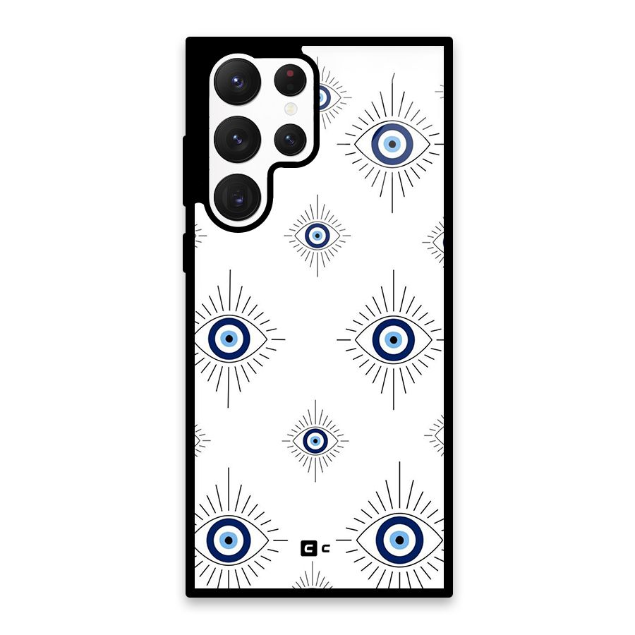 Evil Eye Wall Glass Back Case for Galaxy S22 Ultra 5G