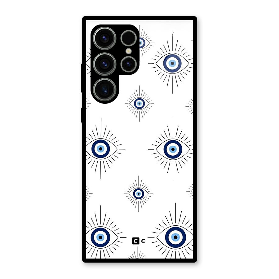 Evil Eye Wall Glass Back Case for Galaxy S23 Ultra