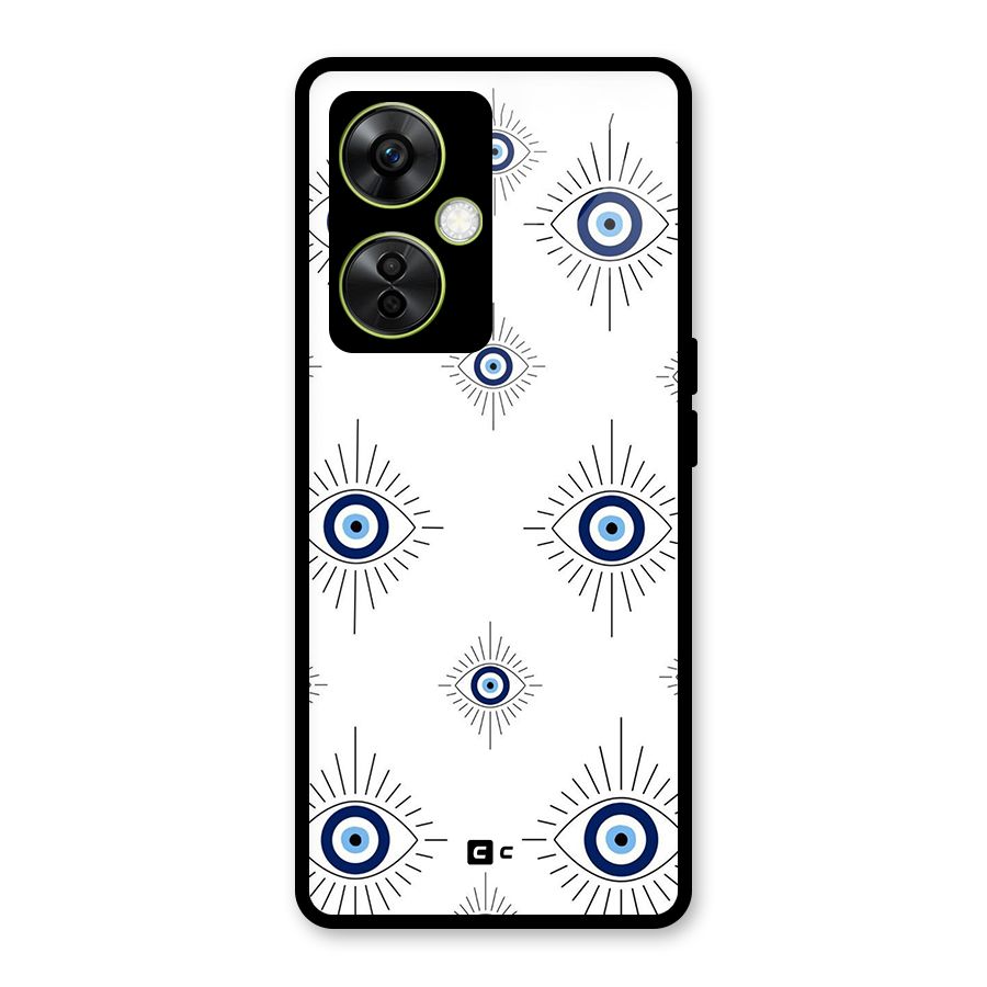 Evil Eye Wall Glass Back Case for OnePlus Nord CE 3 Lite